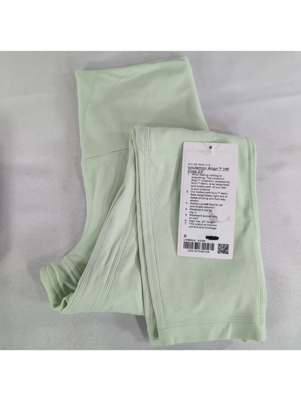 Lululemon 6 Align HR Crop 23" NEW NWT LW6BGLS KOGR Kohlrabi Green Nulu Leggings